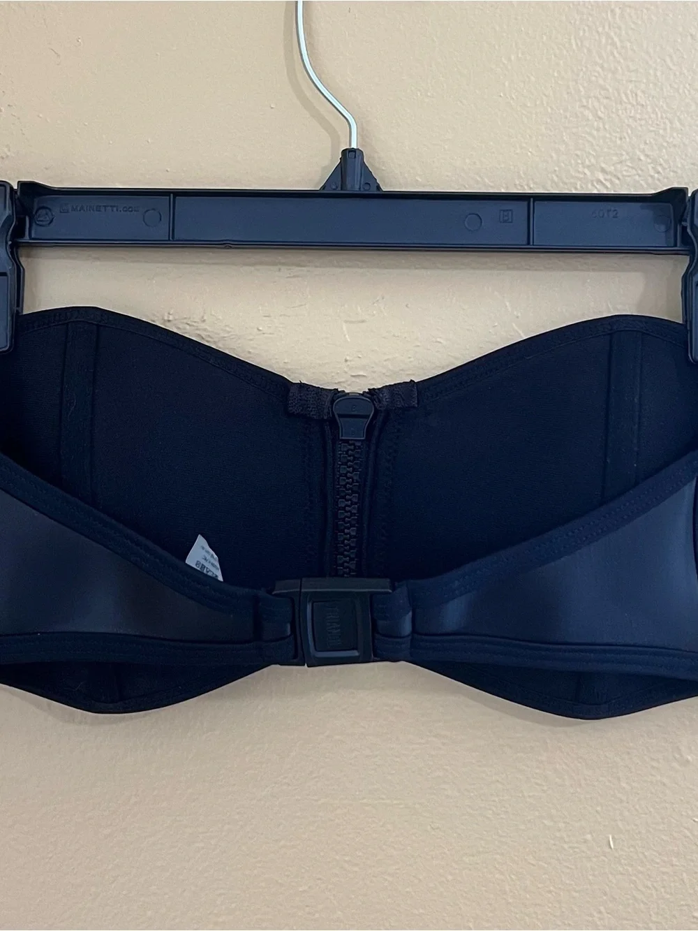 Triangl Swimwear Black Strapless Bikini Top and Bottom - Neoprene Size M